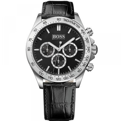 Hugo Boss Ikon Black Leather 44mm Men's Watch (1513178)