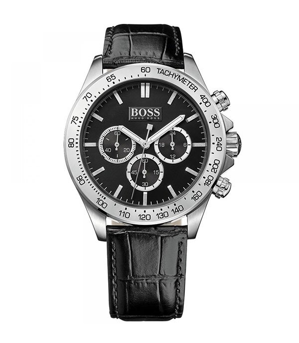 Hugo Boss Ikon Black Leather 44mm Men's Watch (1513178)