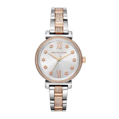Michael Kors Sofie Silver/Rose Gold Stainless Steel 38mm Ladies Watch (MK3880)
