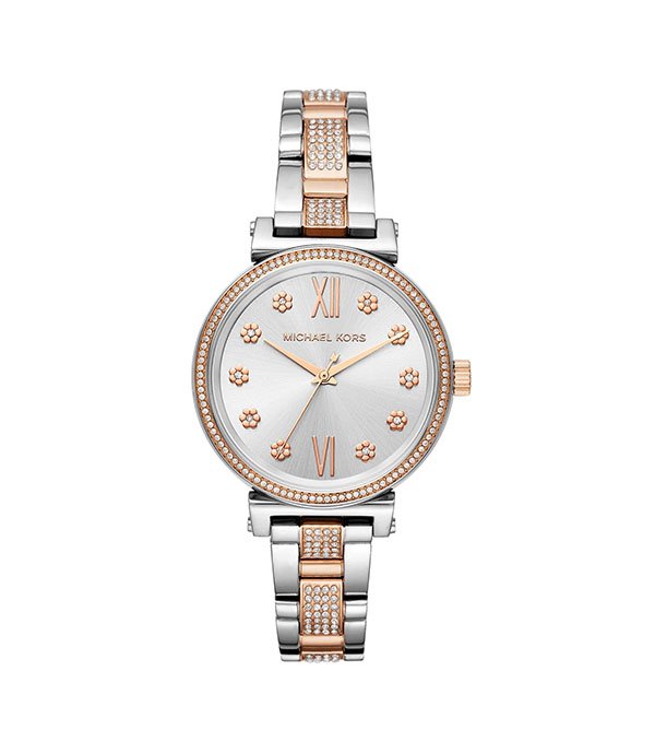 Michael Kors Sofie Silver/Rose Gold Stainless Steel 38mm Ladies Watch (MK3880)