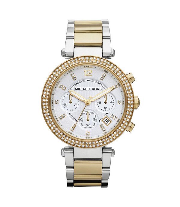 Michael Kors Parker Silver/Gold Stainless Steel 39mm Ladies Watch (MK5626)