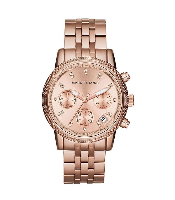 Michael Kors Ritz Rose Gold Stainless Steel 38mm Ladies Watch (MK6077)