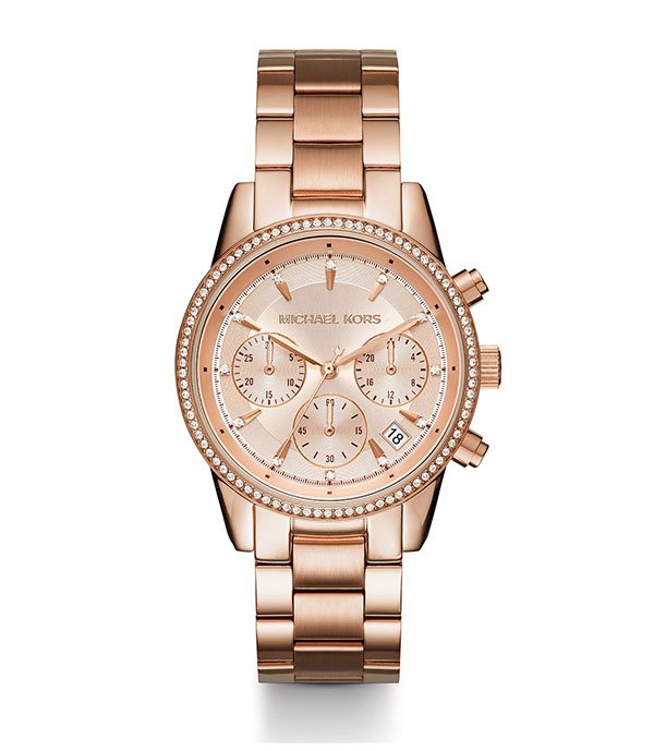 Michael Kors Ritz Rose Gold Stainless Steel 38 mm Ladies Watch (MK6357)