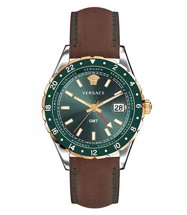 Versace Hellenyium Hellenyium Brown Leather 42mm Men's Watch (V11090017)