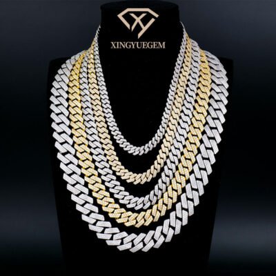 925 Sterling Silver Iced Out Moissanite Cuban Link Chain – 8mm to 20mm