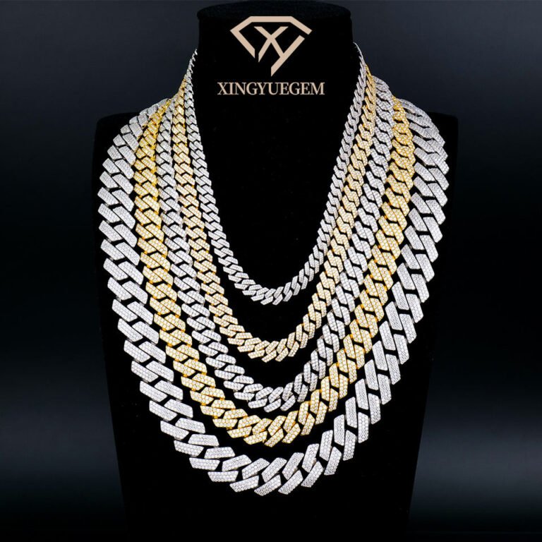 925 Sterling Silver Iced Out Moissanite Cuban Link Chain – 8mm to 20mm