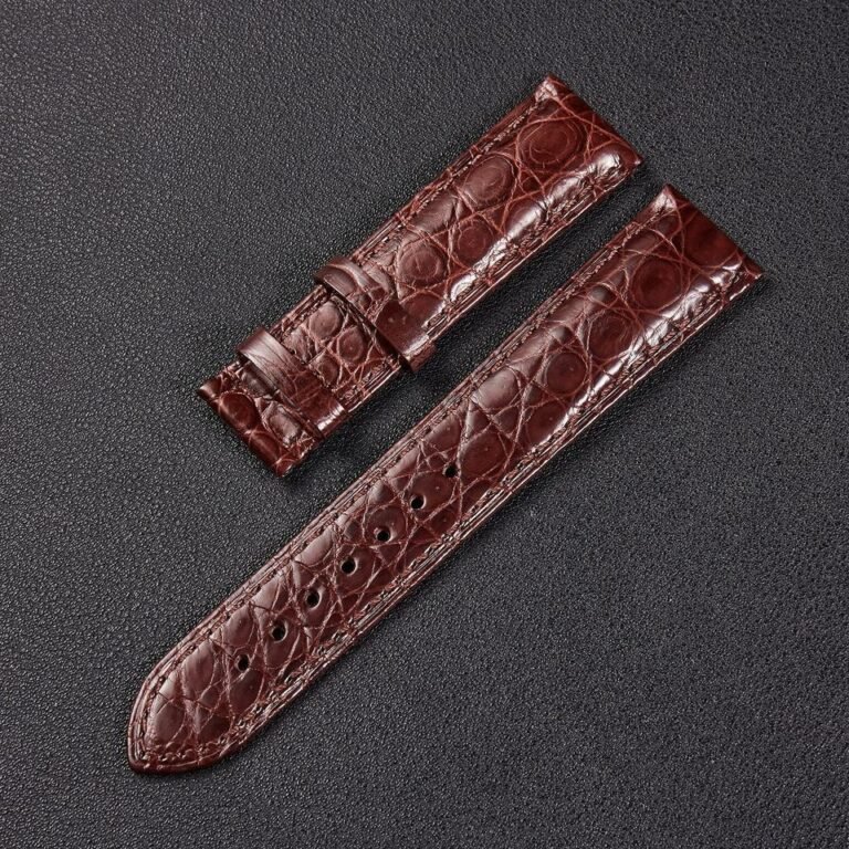 Premium Crocodile Pattern Genuine Leather Watch Strap – 18–22mm
