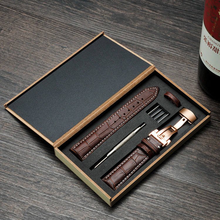 Genuine Leather Watch Strap – 12–24mm Vintage Butterfly Buckle