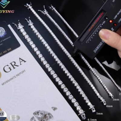 Gold Plated VVS Moissanite Tennis Bracelet – GRA Certified