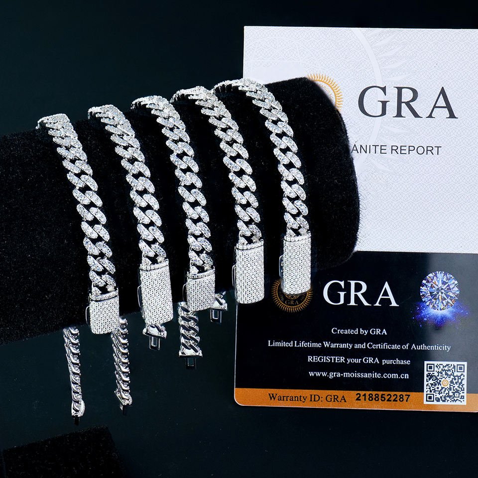 Miami 6mm Moissanite Cuban Link Bracelet – 925 Silver Iced Out